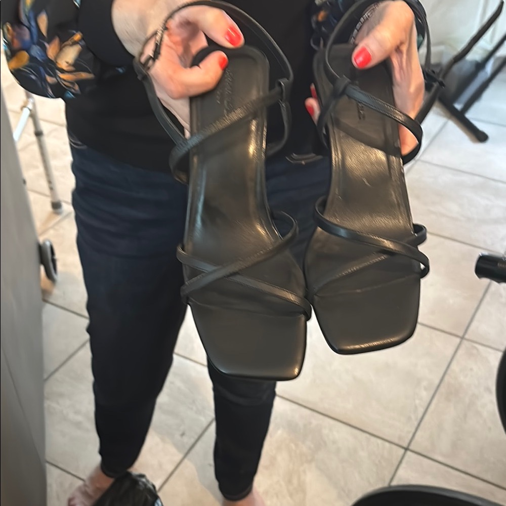 Zara Black Sandals Modern Minimalist Design